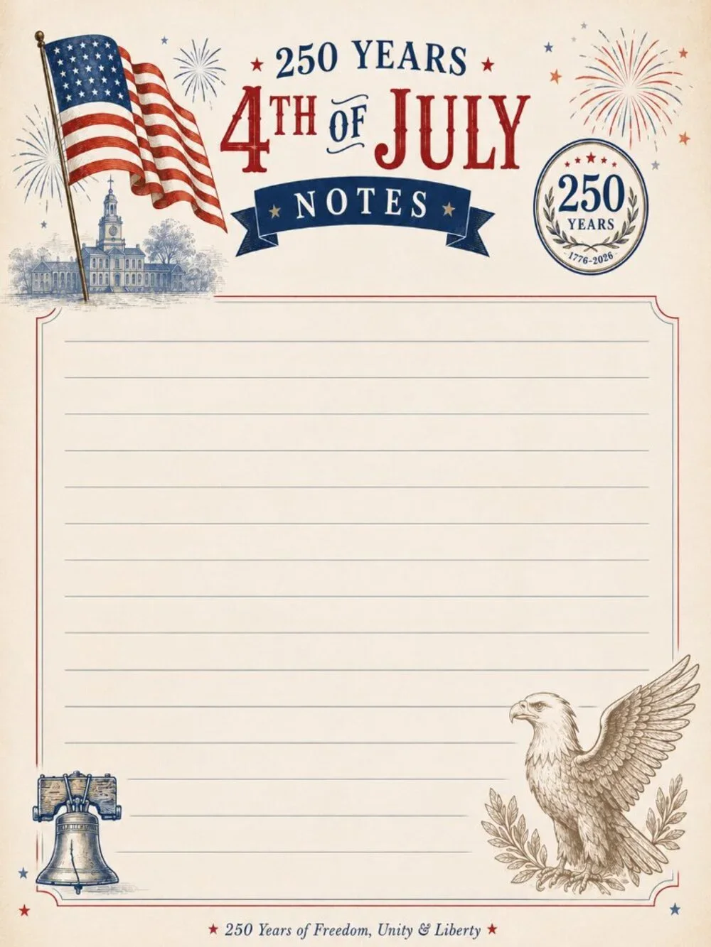 Celebrating 250 Years | Planner & Notepad Bundle | 8.5x11 Daily Planner + 5x7